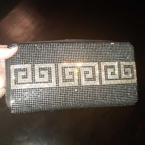 Crystal flip flops, crystal wallet and crystal earrings and Yellow gold pendant